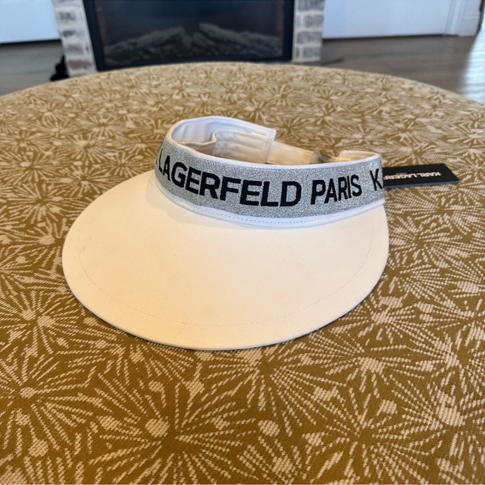 Karl Lagerfeld Paris. White Visor Hat NWT